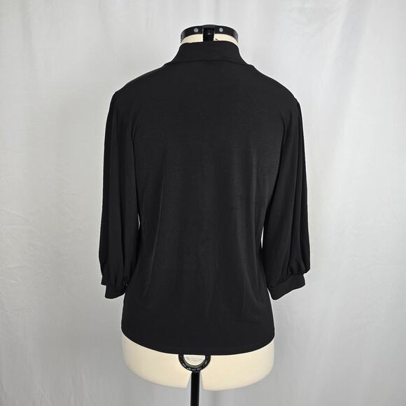 Eloquii Mock Neck Sweater Women's 14/16 Black Third Quarter Sleeve - Picture 2 of 15